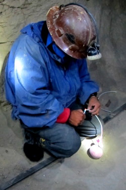 Blowing up dynamite Potosi, Bolivia