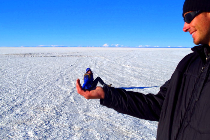 On the Salar de Uyuni, Bolivia