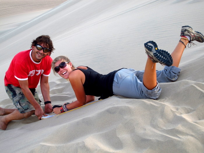 At the top of the dune Huacachina, Peru