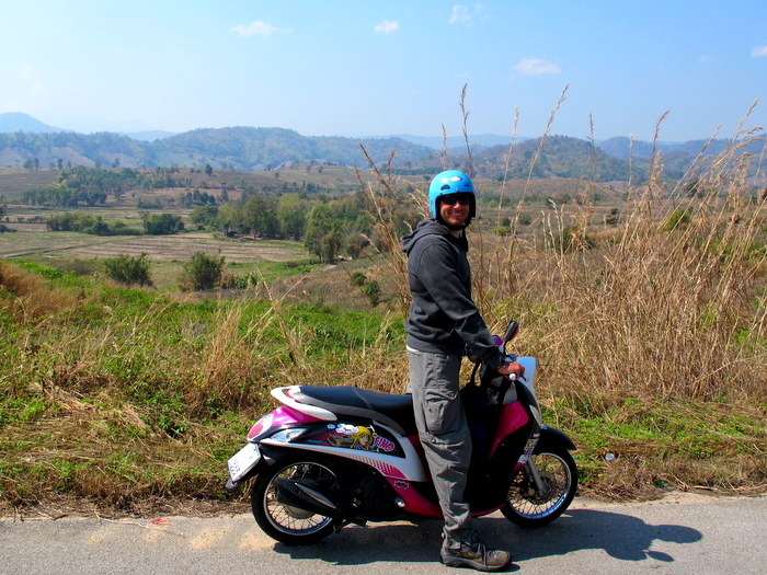 Riding the pink Fino in northern Thailand