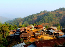 Small mountain village Myanmar
